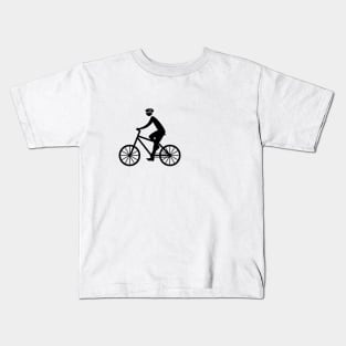 Cyclist on walk. Kids T-Shirt